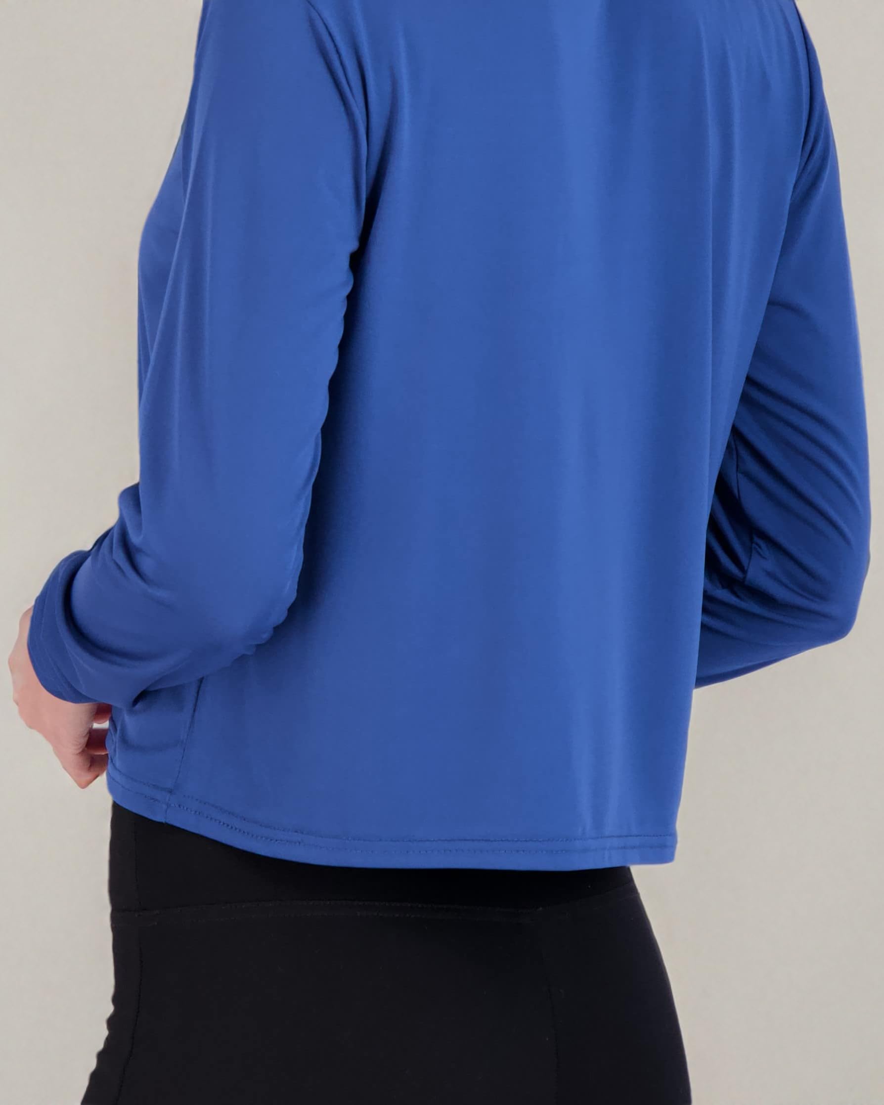 Real Essentials Lot de 5 t-Shirts à Manches Longues et col Rond pour Femme - Dry Fit Crop Top (Disponible en Grande Taille)