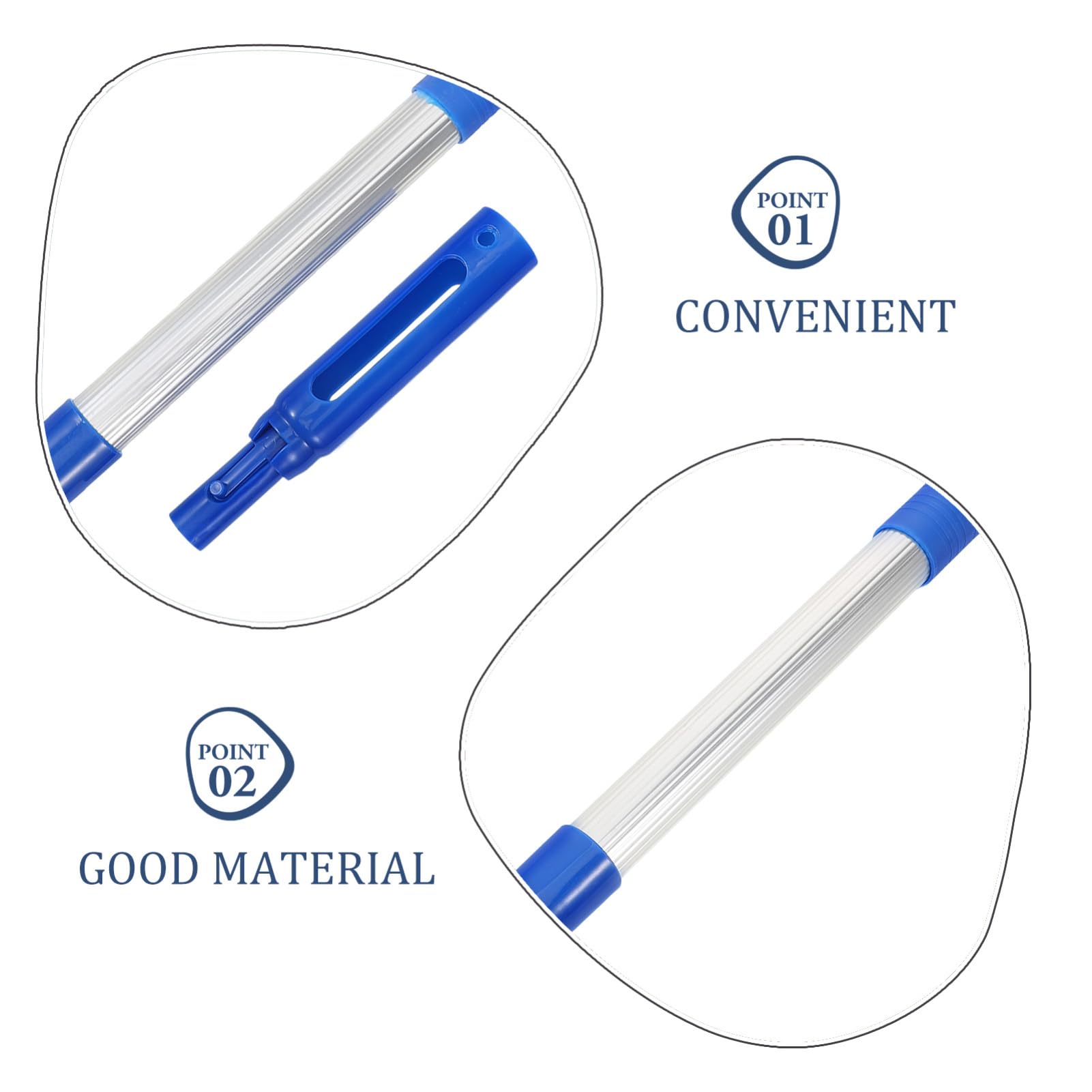 Toyvian 4piezas Telescópico De Limpieza De Piscina Varilla De Resistente Extensible para Skimmer y Redes De Pesca Accesorios De De Estanques y
