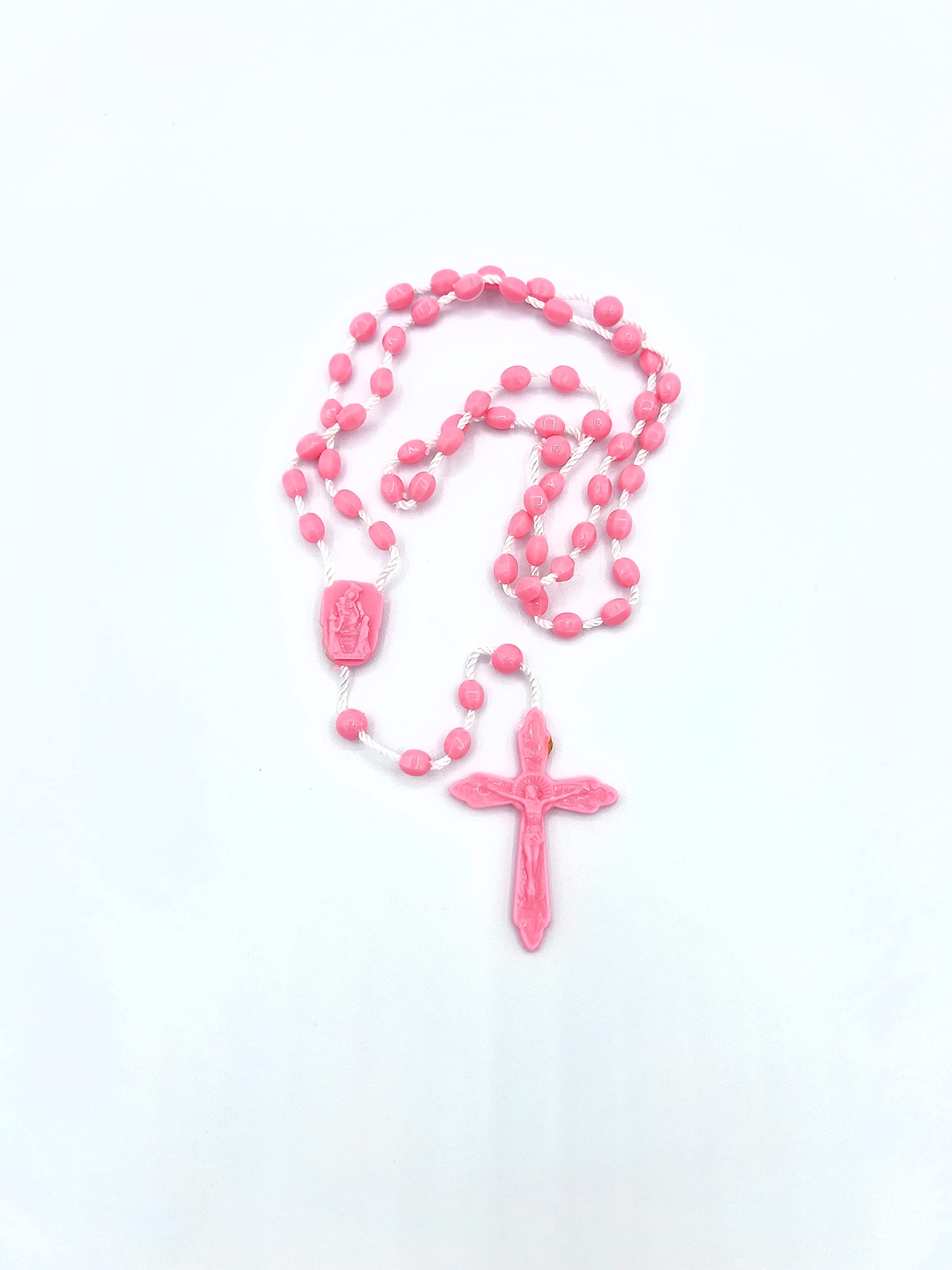Koraliki Rosario Plastikowe 6mm Różowe 50 sztuk