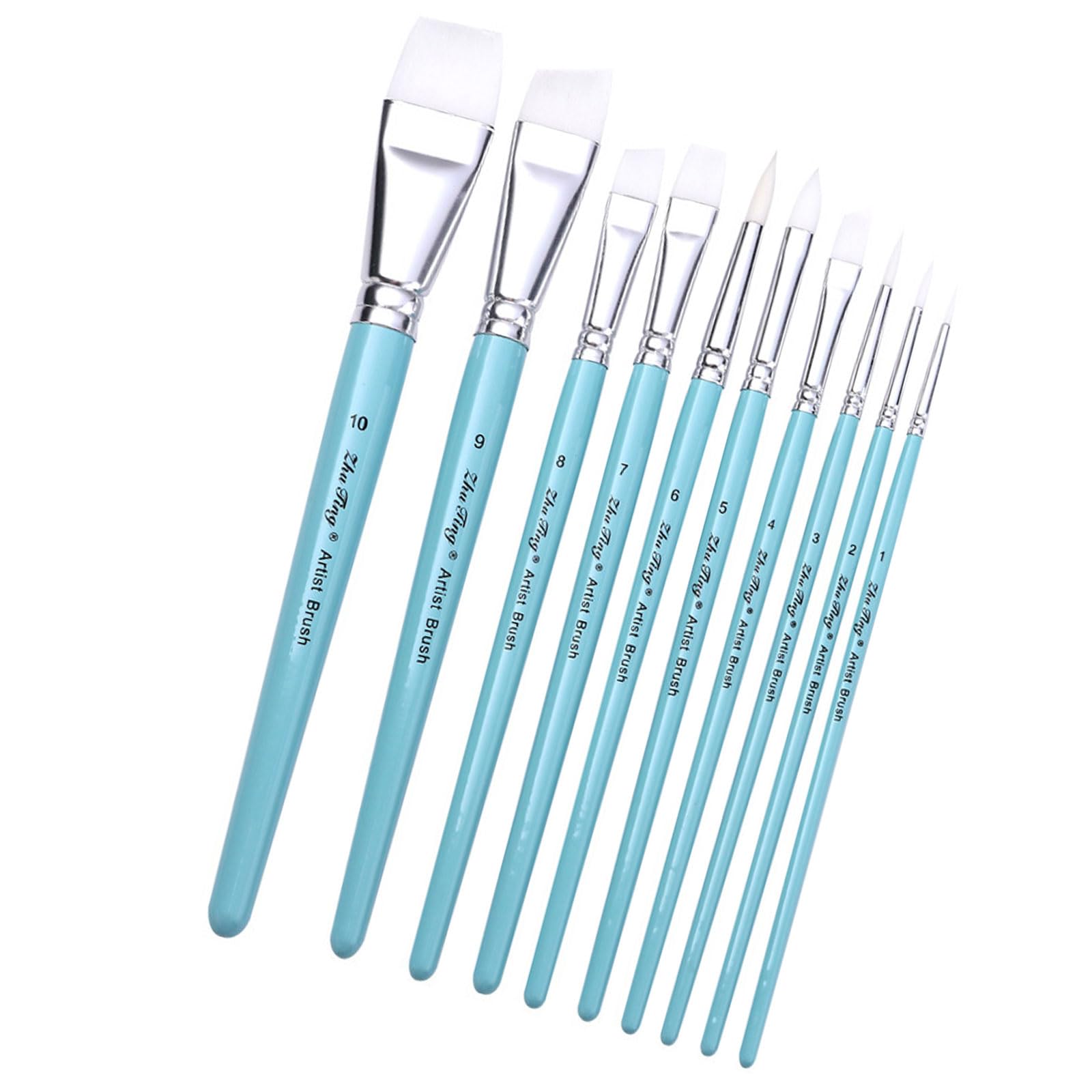 10 Pcs Detail Paint Brushes Acrylic Paint Brush Nylon Hair Painting Brushes Artist for Watercolor Body Painting