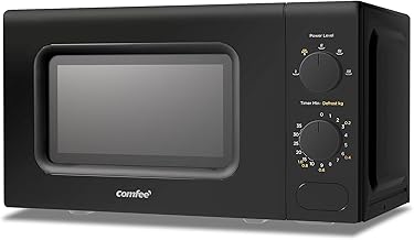 COMFEE CM-M202CC(BK) Microwave, Black, 20 Litres, 700 W, 5 Power Levels, Quick Defrost Function, Manual Timer, Compact Design