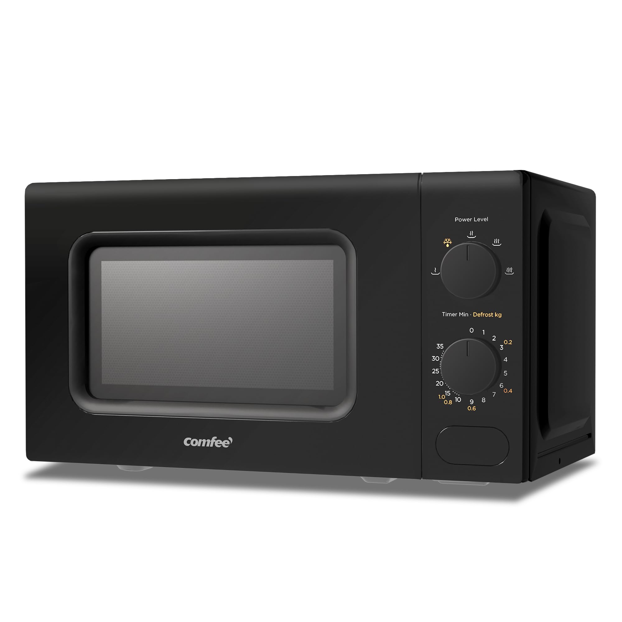 COMFEE' Forno a Microonde Nero, 20 Litri, 700 W, 5 Livelli di Potenza, Funzione di Scongelamento Rapido, Timer Manuale, Design Compatto-CM-M202CC(BK)