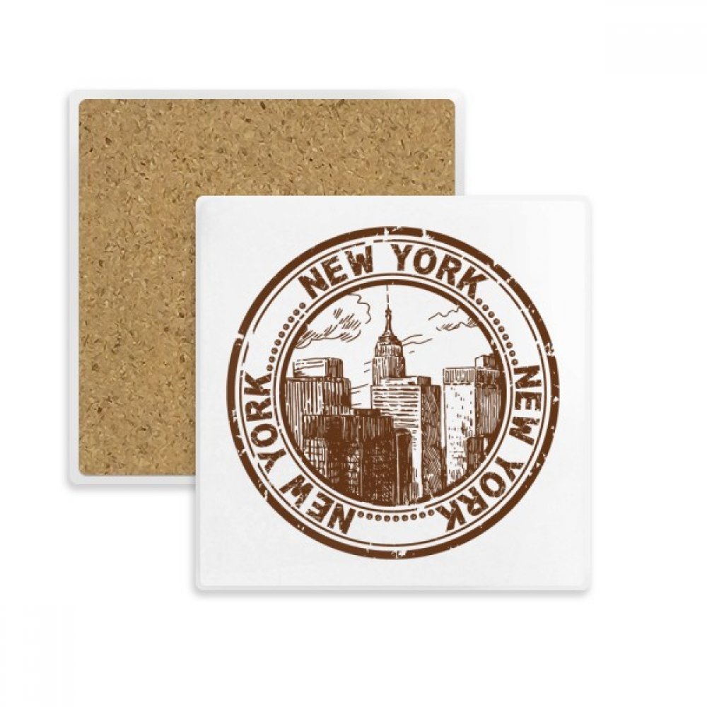 Dessous de verre New York carrés en pierre : stop aux traces d'eau