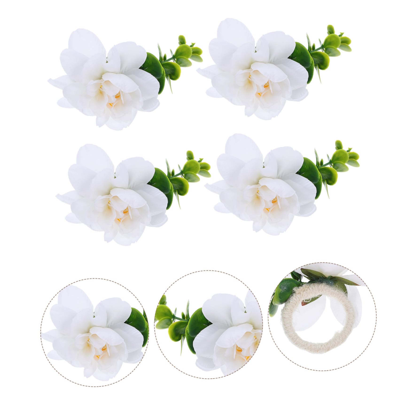 Künstliche Blumen Serviettenringe 12 Stück für Tischdeko