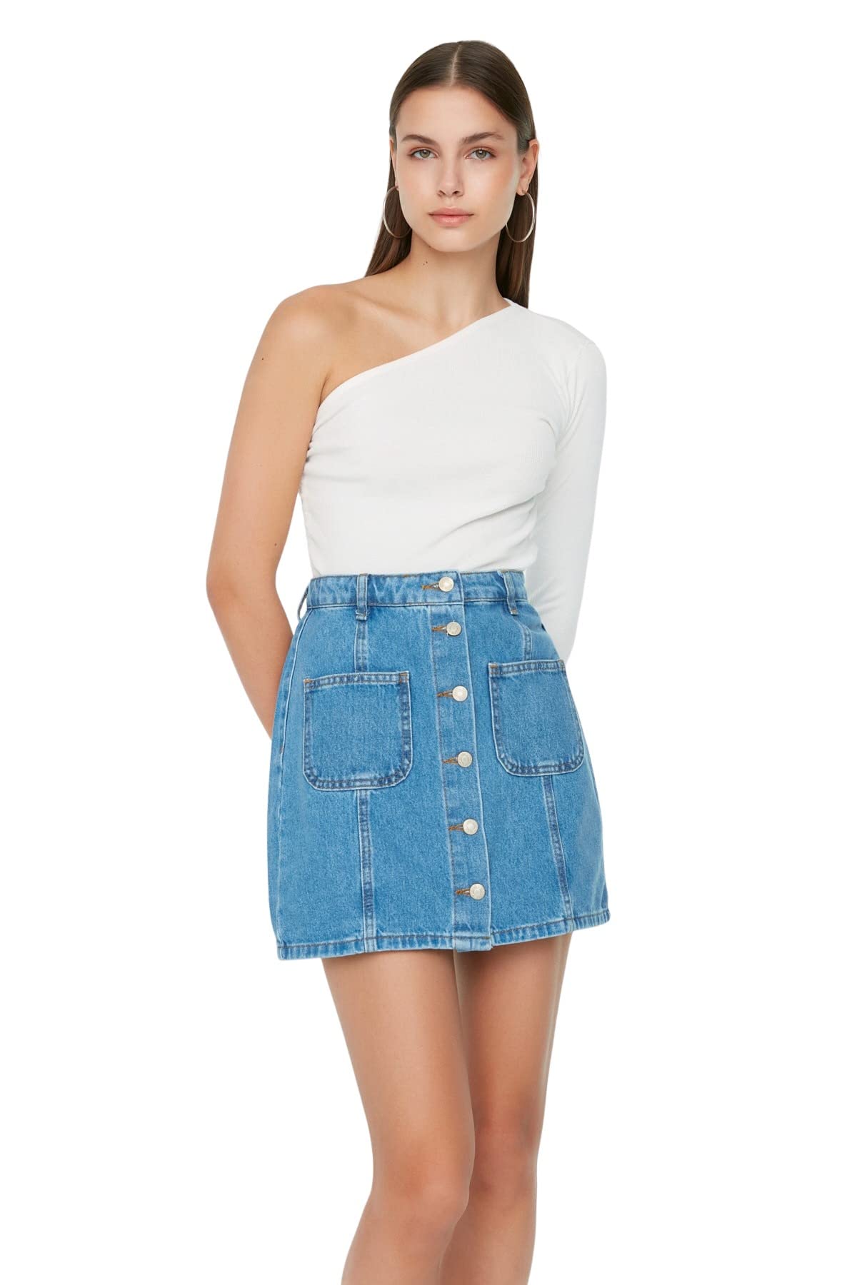 Trendyol Women Mini A-line A-line Denim Skirt