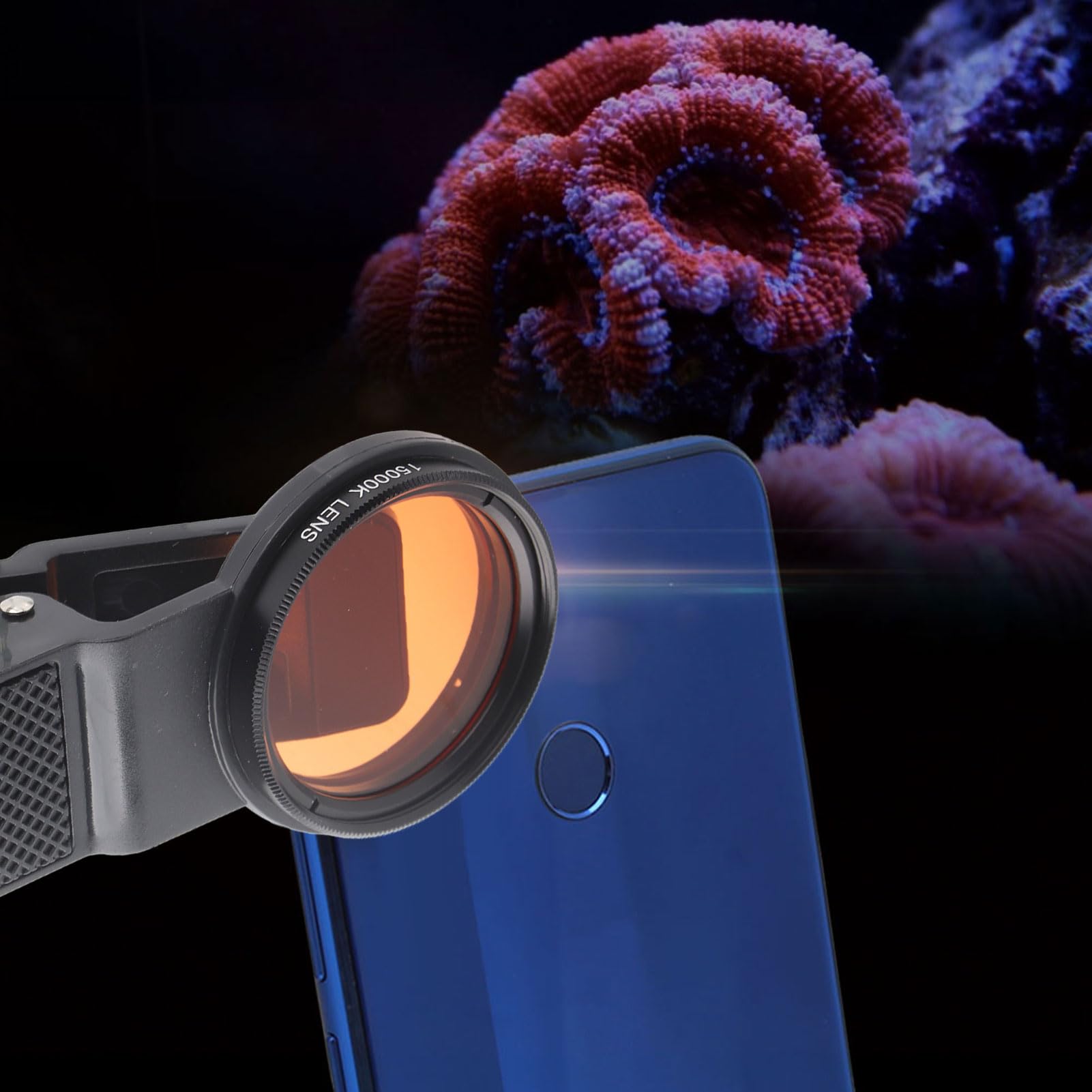 Lente de Fotografía Cilíndrica de Coral para Pecera de Agua de Mar con Filtro Macro Acuario Lente Ideal para Fotografía Subacuática Este Experto Lente con Filtro Amarillo Esta