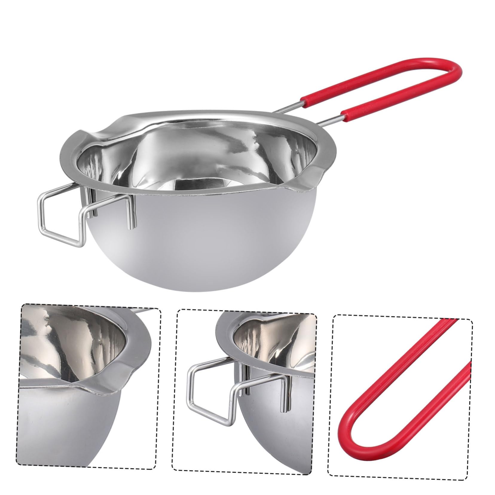 FELTECHELECTR 1pc Stainless Steel Chocolate Melting Pot Handle Heating Utensil for Melting Butter Candy Cheese for Projects The Kitchen