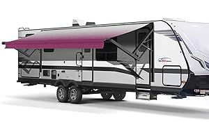 14 Feet Burgundy Fade Motorized Awning for RV