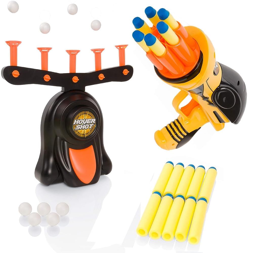 UKR Shooting Target Toy Flying Balls Automatic Gun Hover Station Hit Balls Precise Shot Foam Blaster 6 Bullets