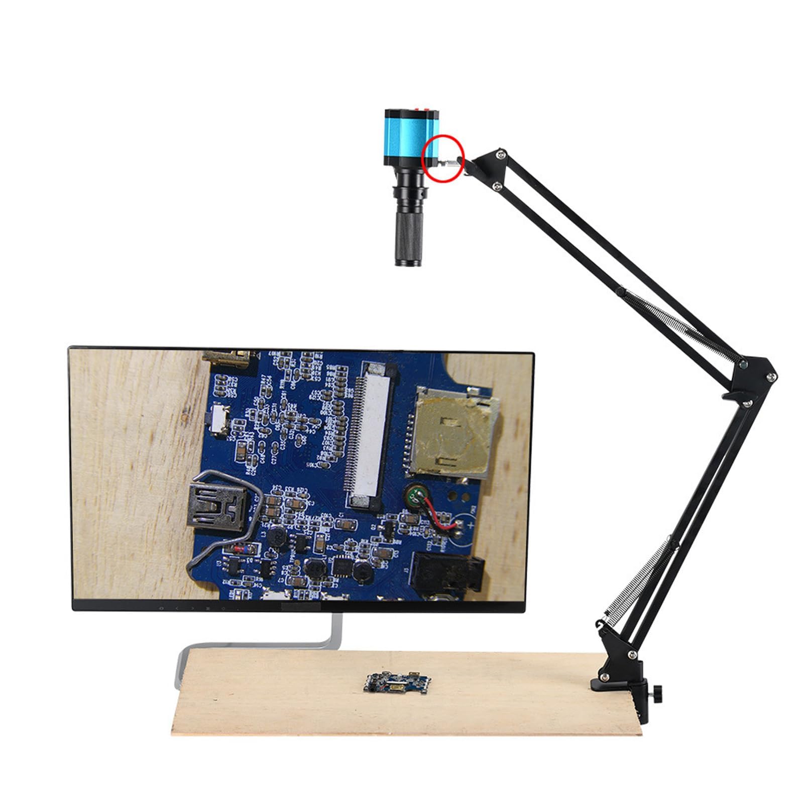 Soporte de Brazo Articulado para Microscopio con Rotación 360° y Ajuste de Altura para Laboratorio e Industrial