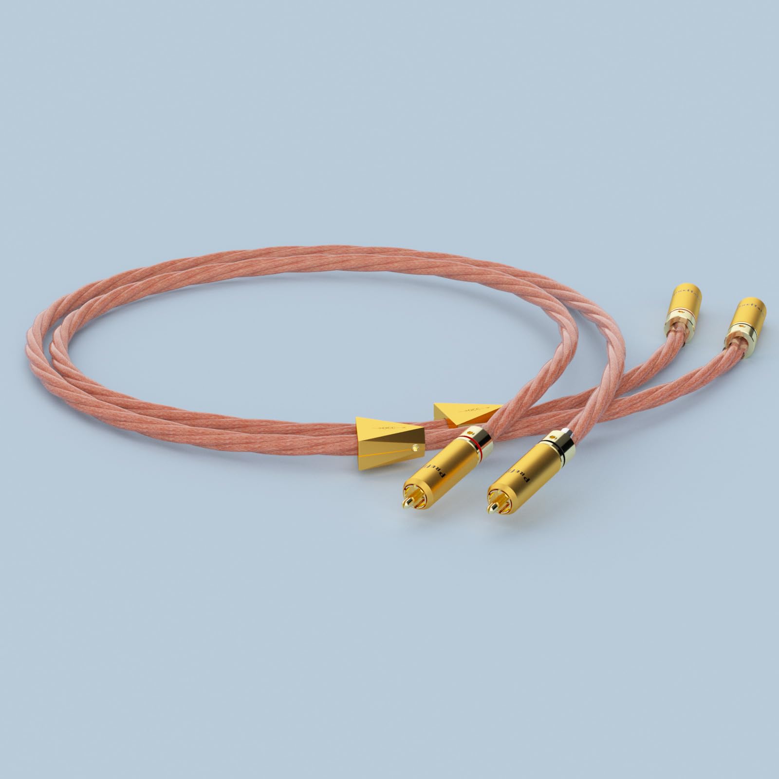 Preffair X461 1 paio di cavi OCC 15AWG 4 x 1,5 mm2 RCA audio con connettori RCA placcati oro per altoparlanti, subwoofer, giradischi, AMP, DAC (1 m, X461R1786G)