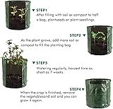 4Pack Potato Grow Bags 10 Gallon Potato Growing Bags Potato Planting Bag with Flap and Handles for Potato, Tomato, Carrot (Green) (10Gallon, 4pcs) (Green) - Image 3