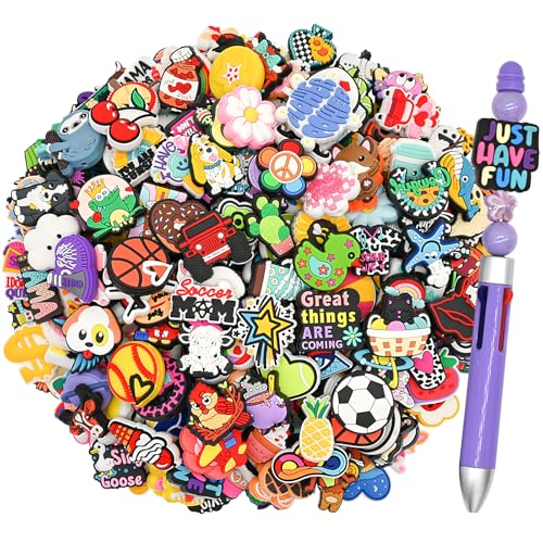 500Pcs Silicone Focal Beads Bulk, Different Random Mix Collections Focal Charms Beads for Pens Keychains DIY Jewelry Making