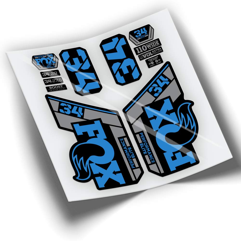 REF:VP418 Stickers Compatible with FOX 34 ELITE 2021-2025 BICOLOR MTB Fork, Stickers, Stickers, Vinyls for Mountain Bikes (ZUL 517)