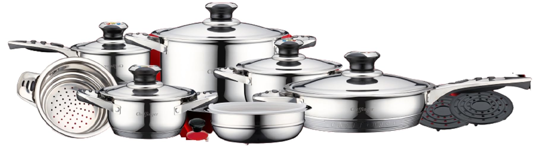 FINGERINSPIRE 30-teiliges Mini-Kochgeschirr Set - Metall Töpfe & Pfannen Für Puppenhaus Deko