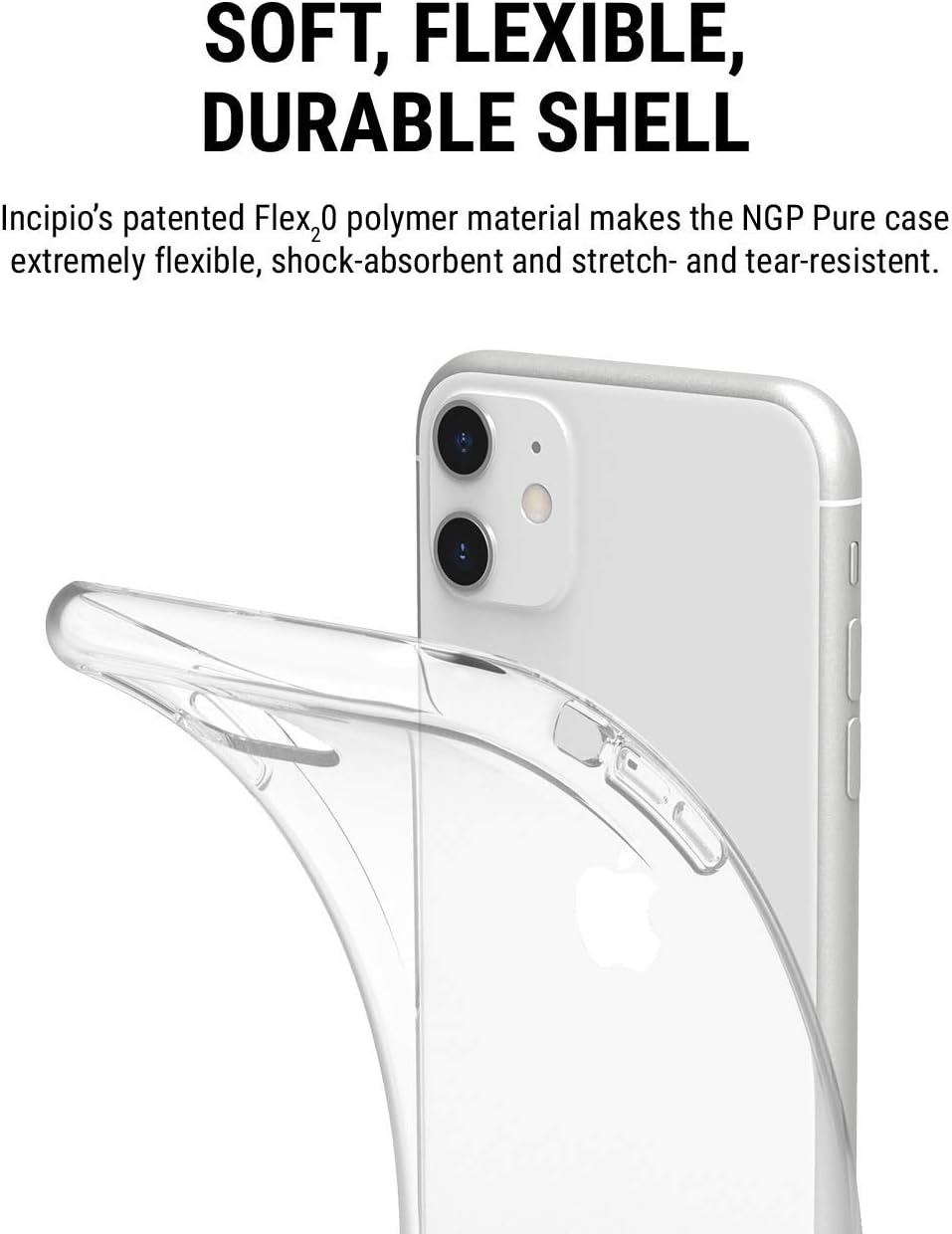 Lowest Price Incipio NGP Pure Translucent Case for Apple iPhone 11 with Flexible Shock-Absorbing Drop-Protection - Clear