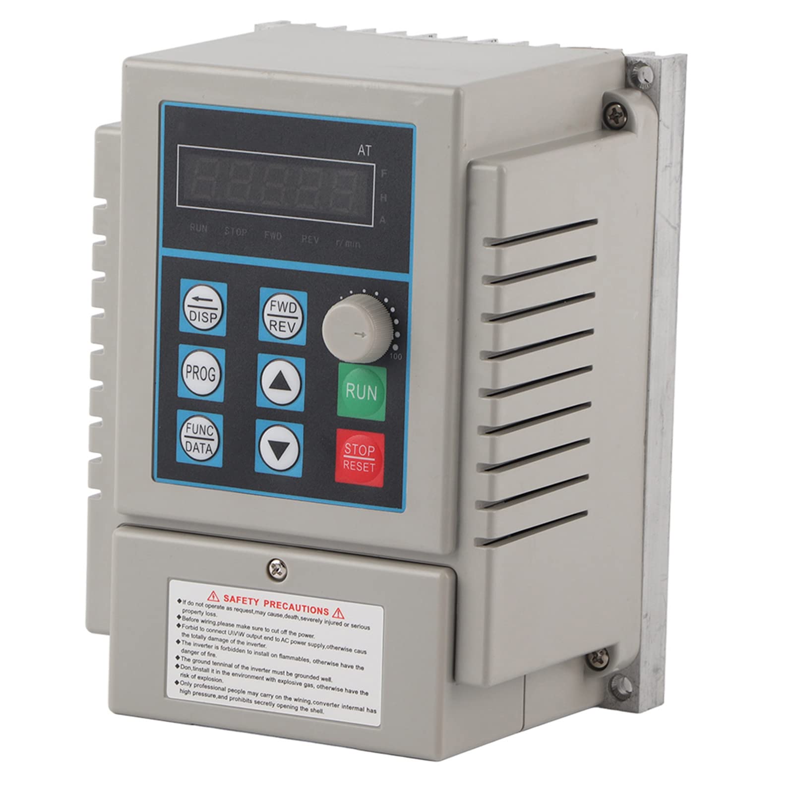 VFD 0.45KW, Variador de Frecuencia, Convertidor Inversor de Accionamiento de Motor VFD de 220 VCA Controlador de Velocidad VFD para Motor de CA Monofásico (entrada Monofásica,