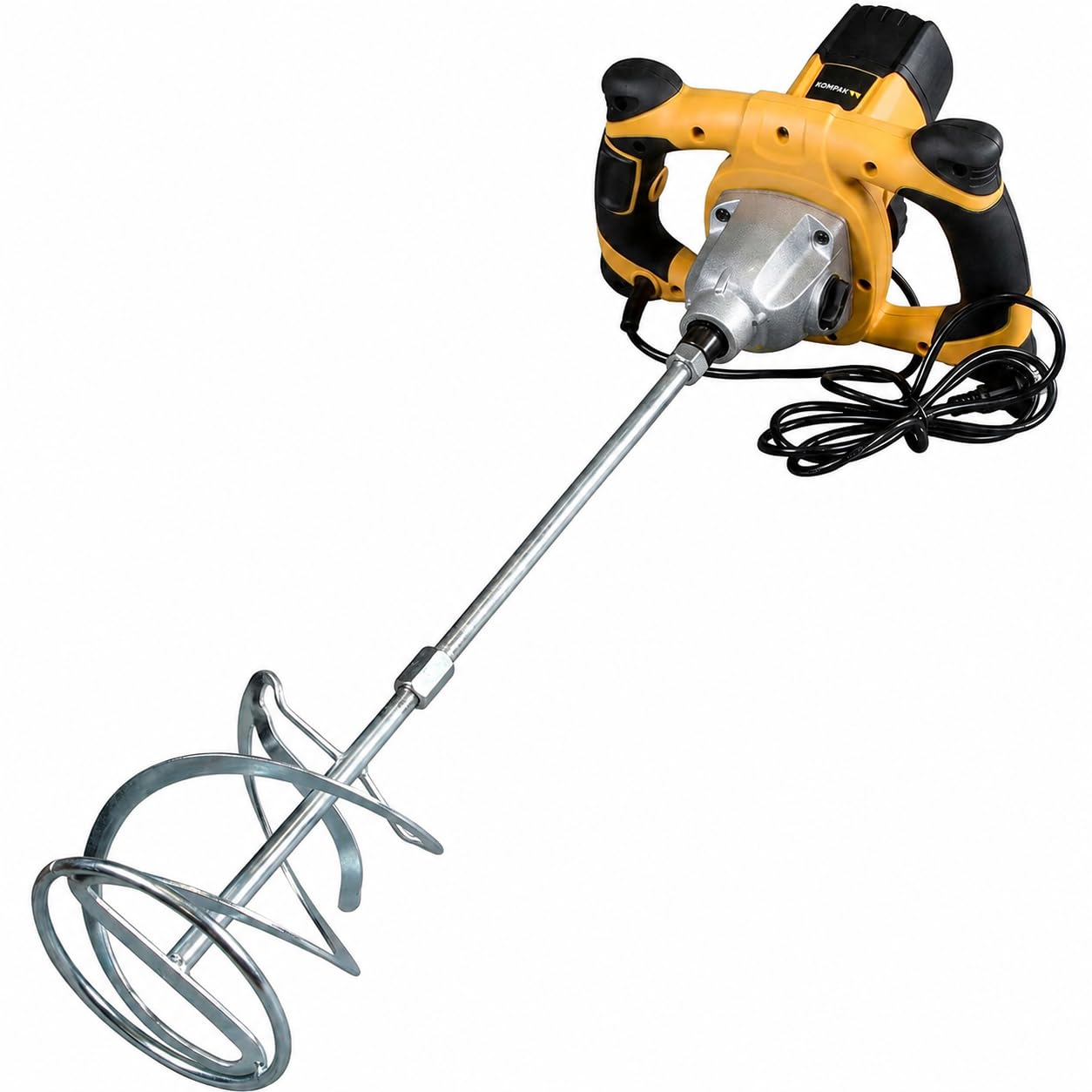 Kompak Mezcladora Eléctrica 1600W Profesional para Mortero y Cemento - Mezcladora de Obra Potente con Velocidad Variable Uso Intensivo - Batidora de Materiales Robusta y Ergonómica