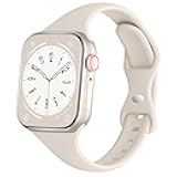 Sport Slim Silicone Bands Compatible for Apple Watch Band 38mm 42mm 40mm 44mm 41mm 45mm 46mm 49mm, Thin Narrow Replacement Strap Wristband for iWatch Series 11/10/9/8/7/SE/6/5/4/3/2/1/Ultra Women Men
