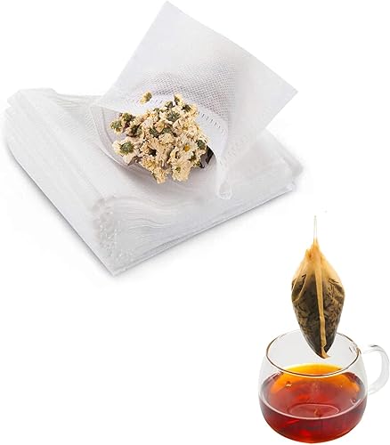 Tea Filters 2*2.8 inch (5x 7 cm) 200 2.8*3.6 inch (7x 9 cm) 200 pieces for Loose Leaf Tea Disposable Tea Filter Bags Empty Non woven Drawstring Seal