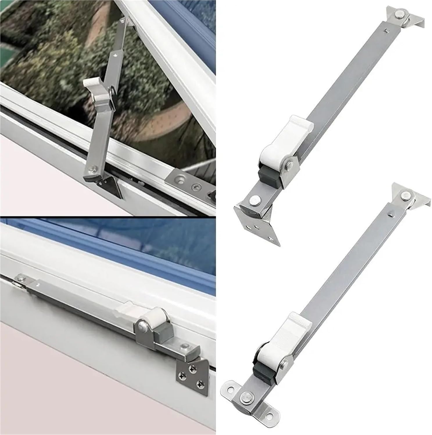 2pcs Restrictor Sliding Wind Brace Telescopic Window Support Stainless Steel Limiter Angle Controller Stopper Heavy Duty Gusset Fixed
