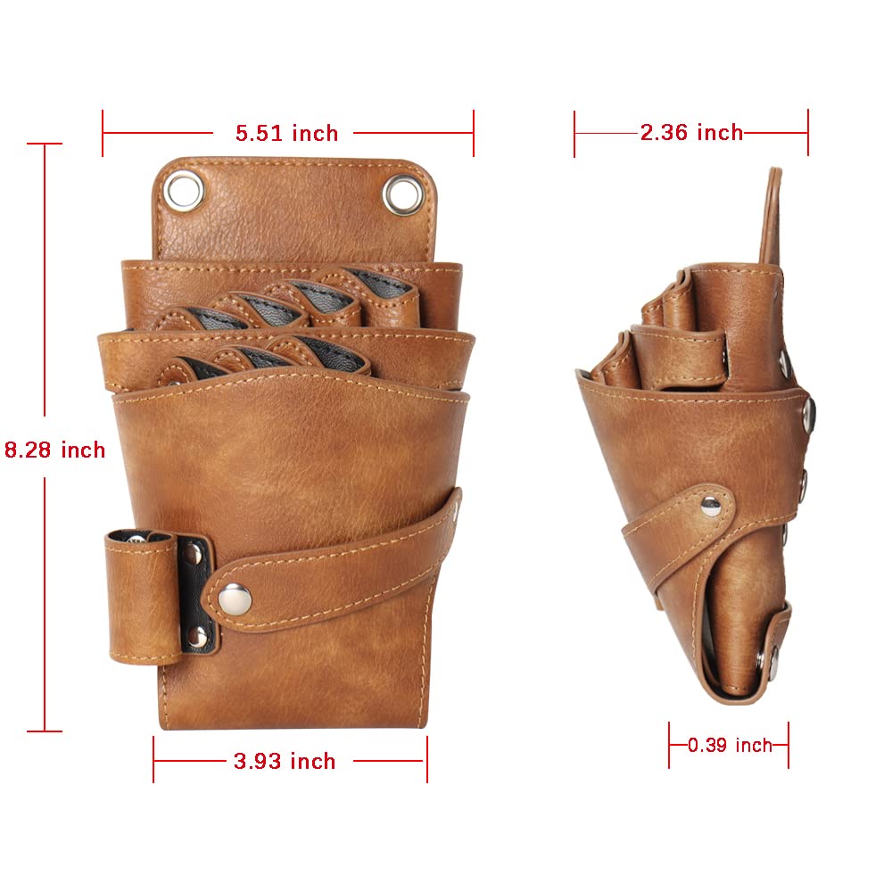Friseurtasche Werkzeugtasche leder Friseur Taschen tasche Kamm Schultergürtel Scheren Haarspangen Kämme Sprühflasche usw kann platziert werden Elegantes Braun