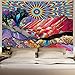 Heopapin Psychedelic Sun Tapestry Trippy Mountain Tapestry Abstract Trees Tapestries Colorful Nature Landscape Wall Tapestry Wall Hanging for Living Room Dorm Decor