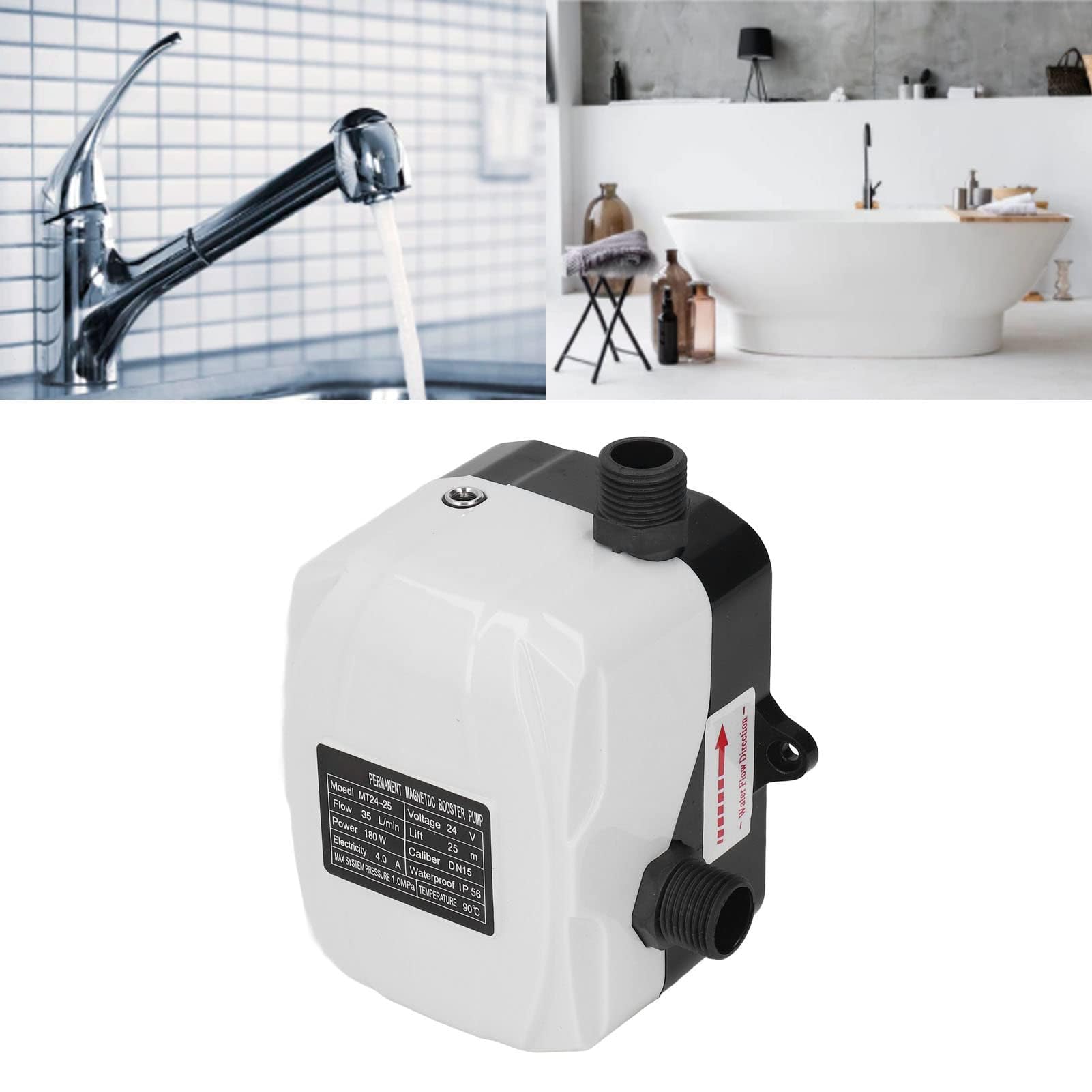 Pompe de Surpression de Jardin Auto-amorçante, 180W, pour Maison et Salle de Bain
