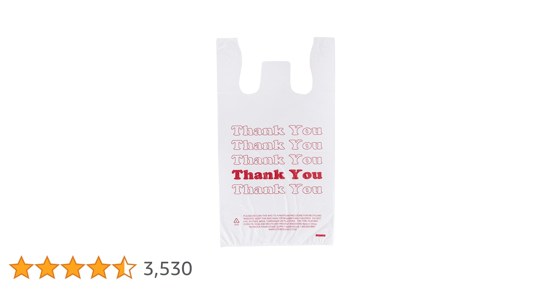 Amazon.co.jp: Thank Youビニール袋 1000枚パック 11 1/2インチ×6