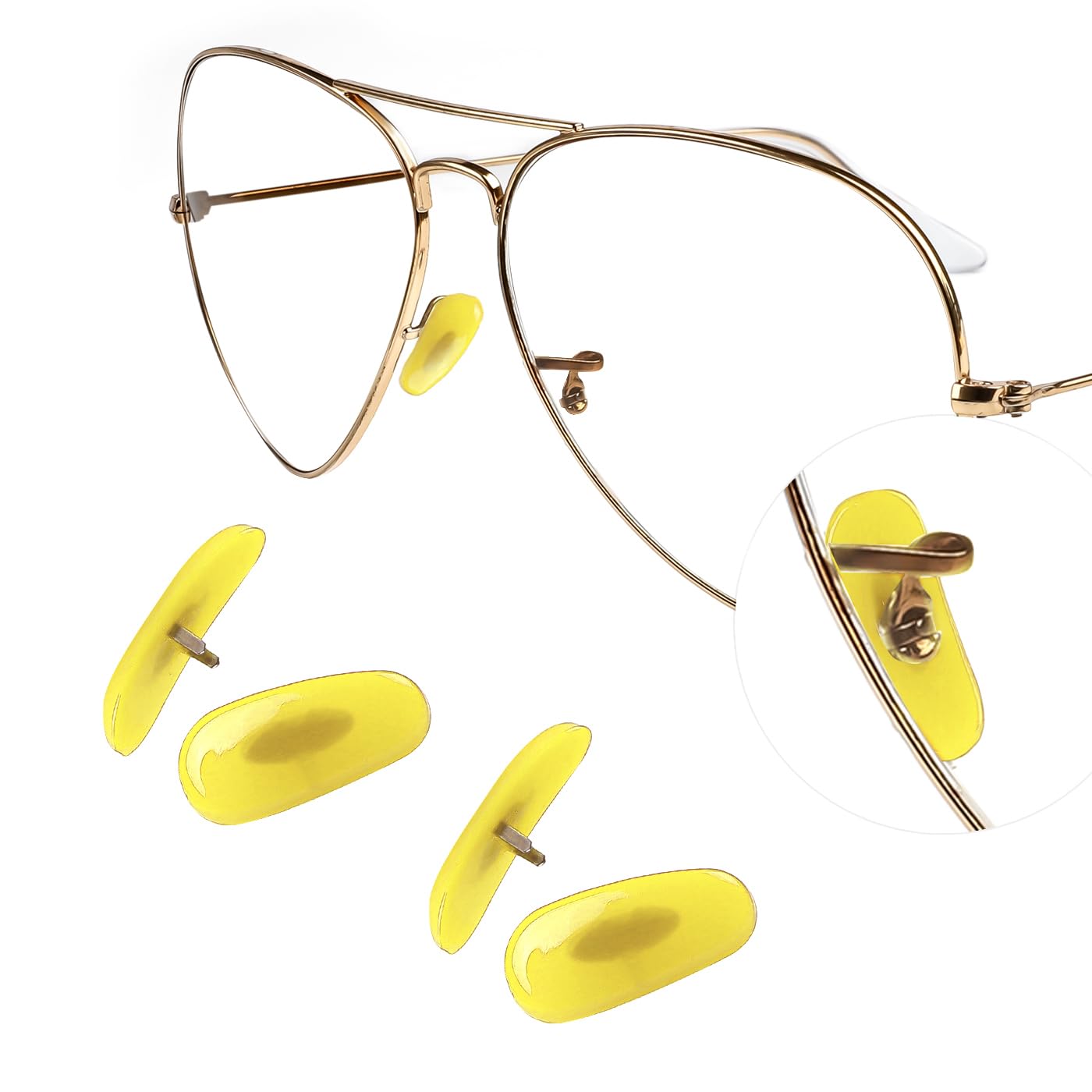 Clip-on Replacement Nose Pads for Ray-Ban Aviator RB3025 RB3026 RB3016 RB3362 RB4175 Sunglasses Repair Kits, Soft Silicone & Anti-Slip Nose Cushions -