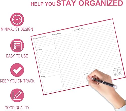 Miniatura 2 de Agenda mensual 2024-2025  2 años (enero de 2024 a diciembre de 2025), calendario mensual, agenda mensual grande 2024-2025, perfecta para el horario