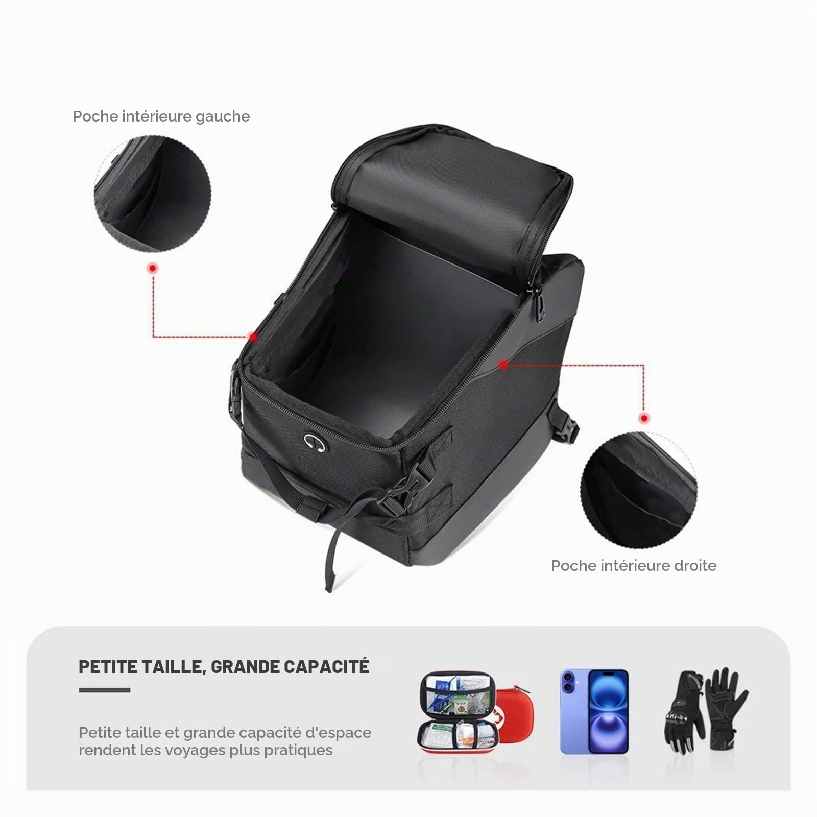 Sac Arrière moto pour NSS, FORZA, XADV, 750 X, ADV 750, FORZA750 Accessoires Rangement Moto Scooter Tunnel Réservoir Bagage
