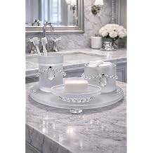 Modern Kristal Detayl  4 l  Tepsili Banyo Aksesuar Seti
