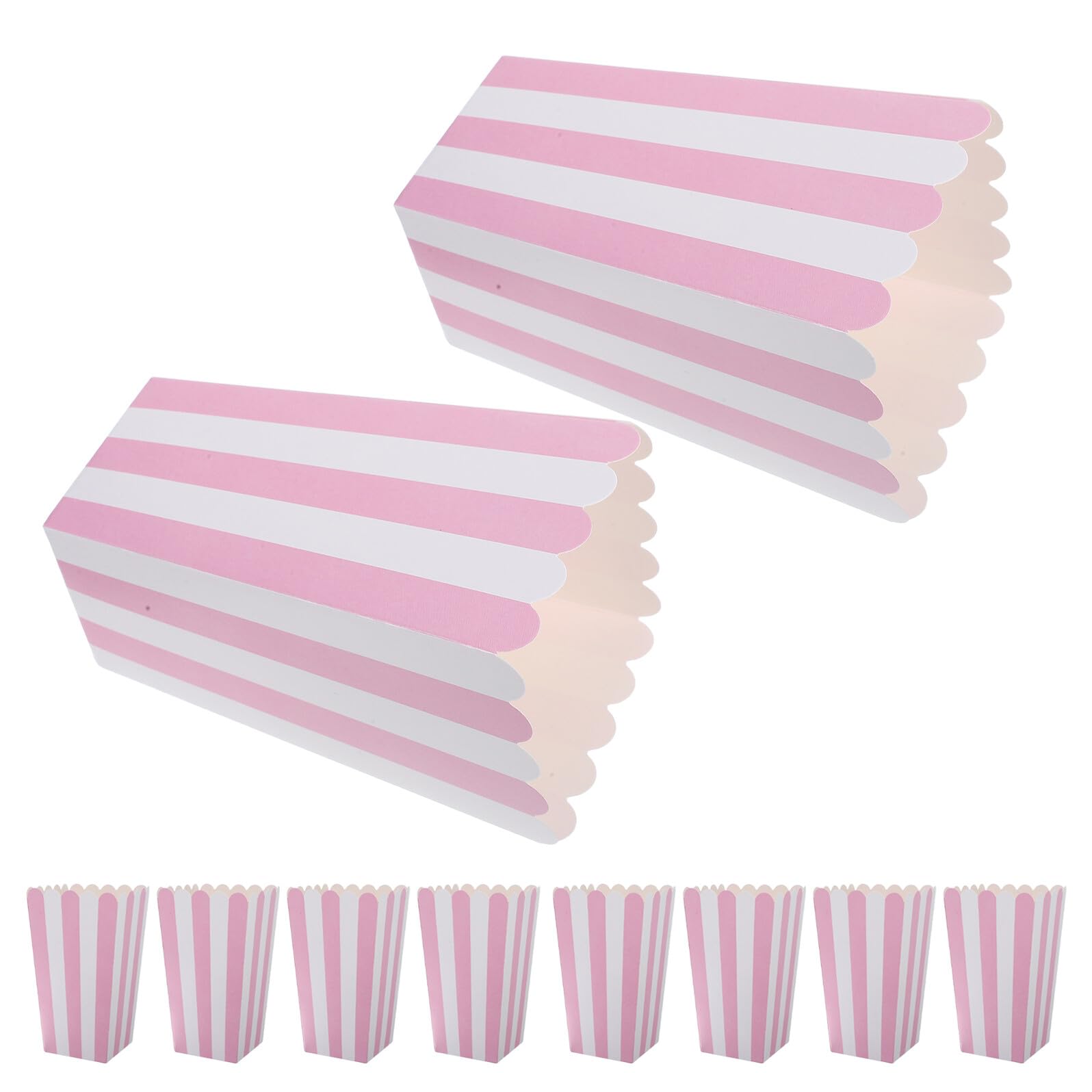 Gestreifter Popcorn Behälter aus Papier, 100 Stück, Klein