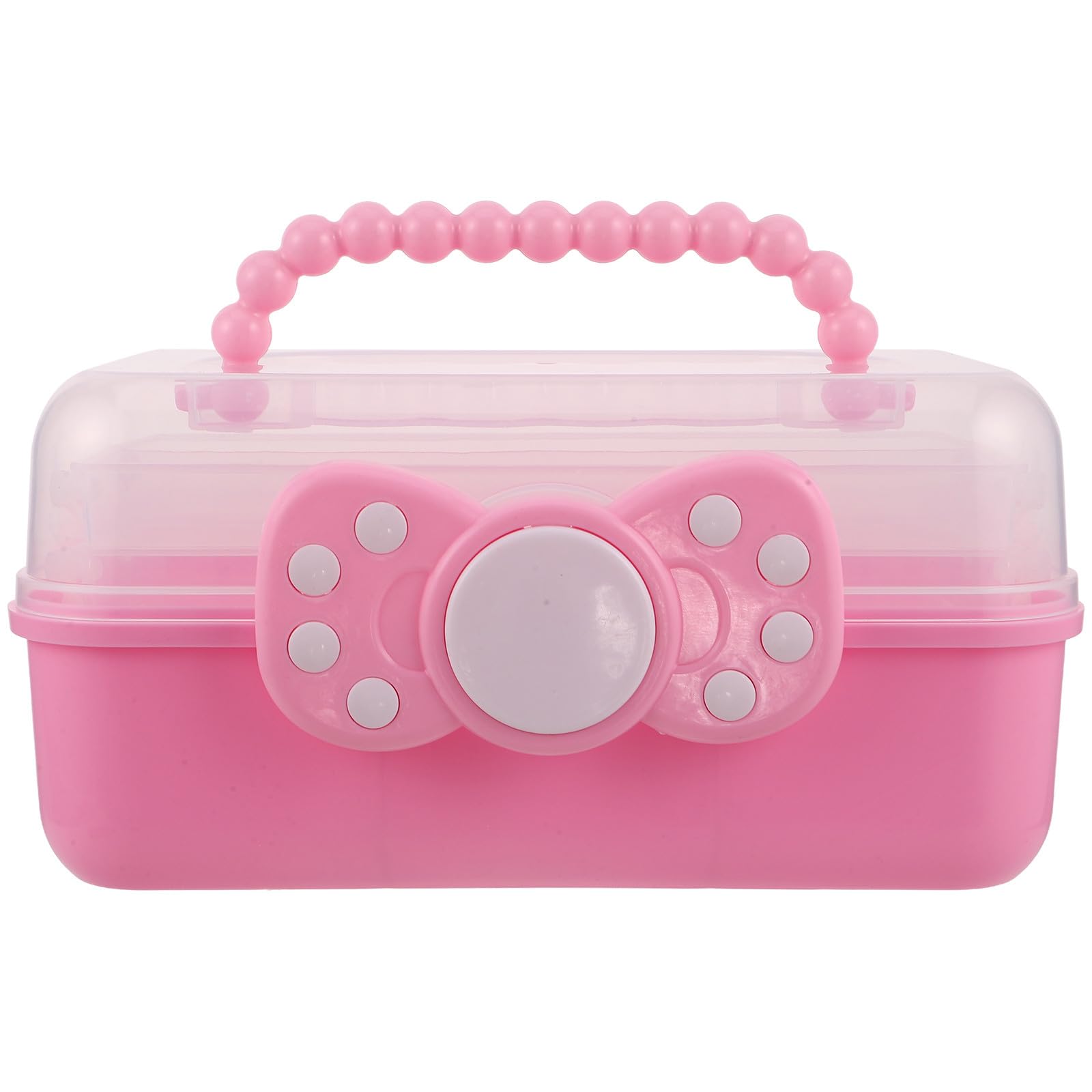 Boîte à bijoux pour filles et voyages créatifs, coffret rose léger de coiffure