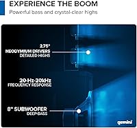 Vista 3 de Gemini Battery Powered PA System - Wireless Line Array Speakers with Subwoofer, 1000W Column Array, Built-in Mixer, 8 Hour Battery, DJ Karaoke