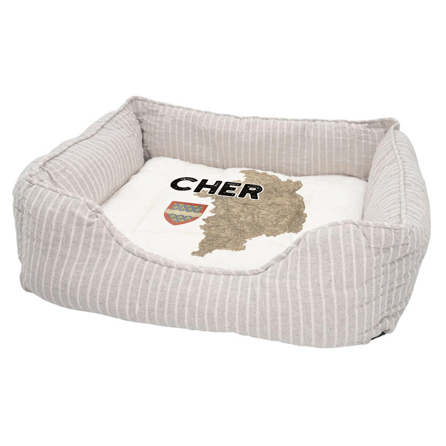 Panier pour chat et chien confortable style carte ancienne rare