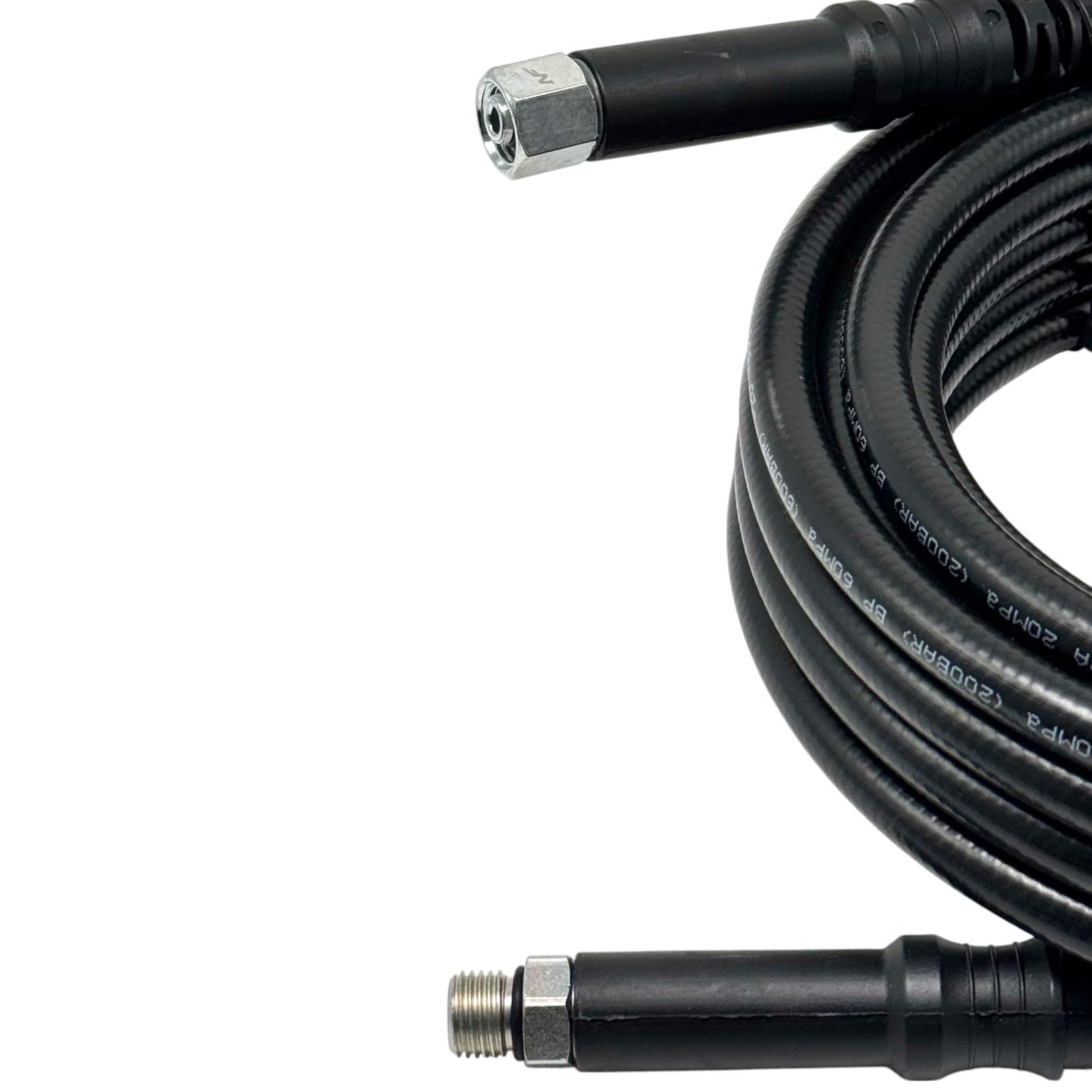 Tubo ad alta pressione M14 x 1,5 IG su M14 x 1,5 AG - Tubo di ricambio DN6 - 200 bar - 8 mm foro e mandrino - per idropulitrice accessori pistola - montaggio senza attrezzi (25 metri)