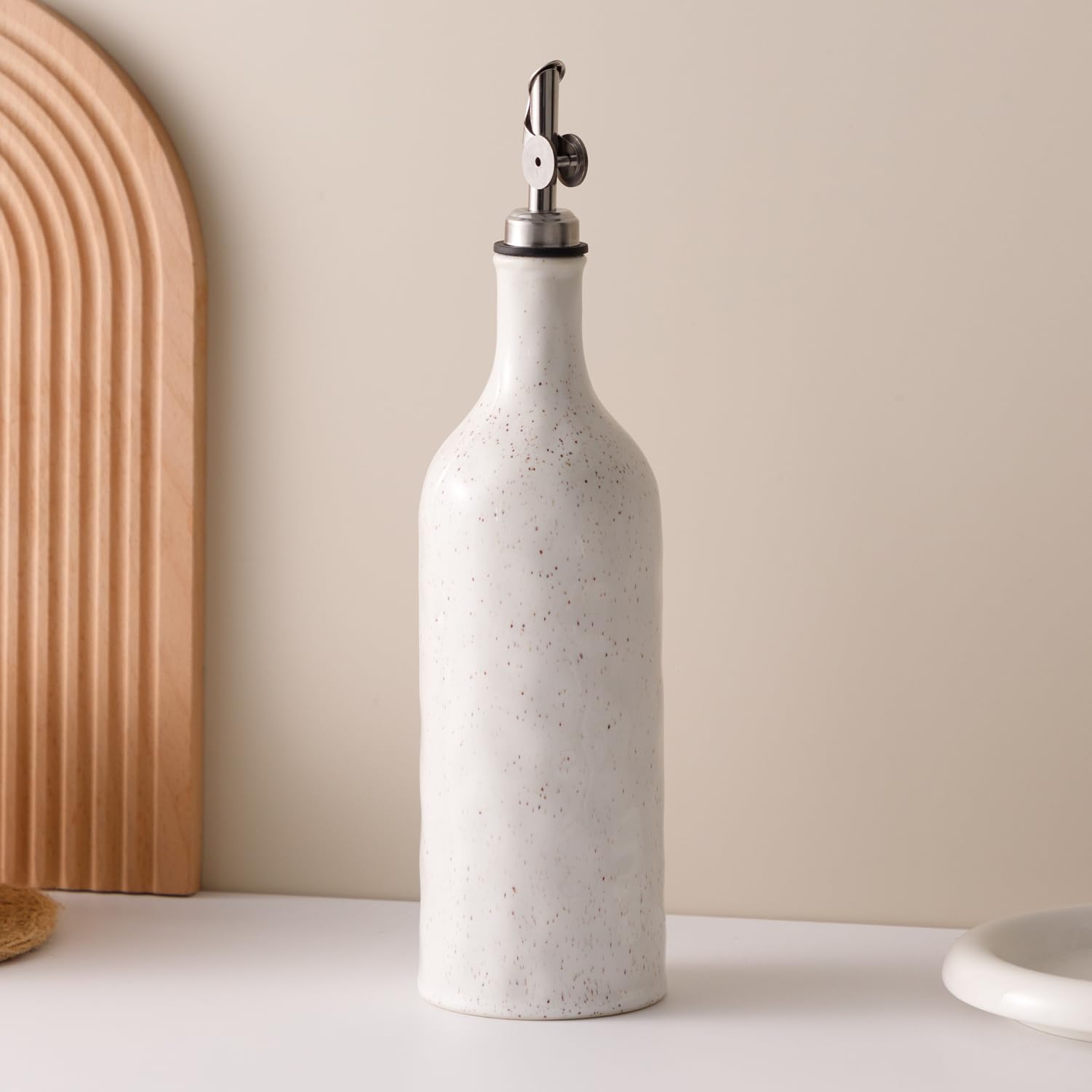 Olive Oil Dispenser Bottle for Kitchen, 23 Oz Large Ceramic Oil Dispenser