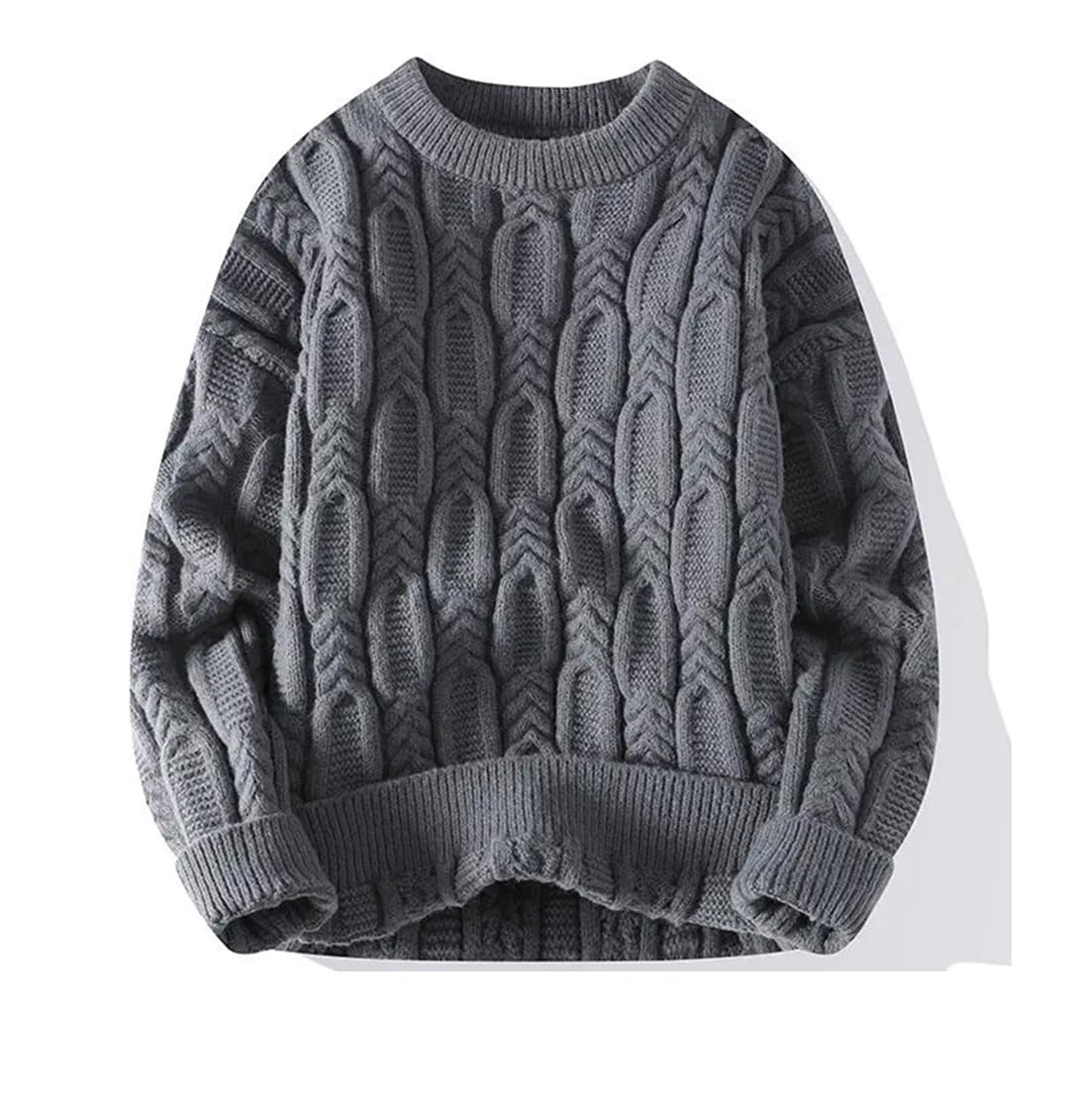 Męski ciepły sweter z dzianiny luźny sweter na co dzień sweter z długim rękawem sweter z dzianiny sweter