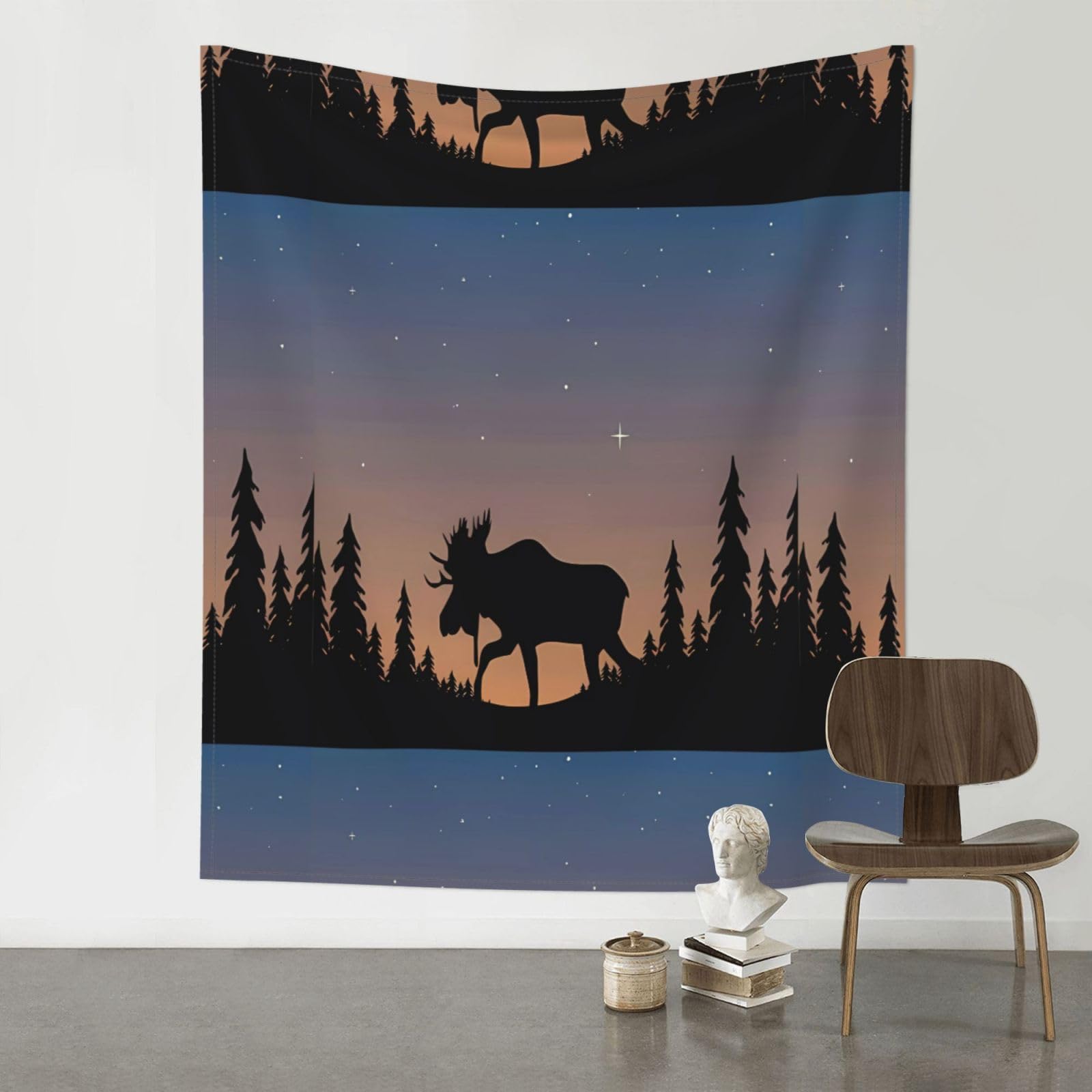 YYHHAOFA Deer Mountain Pine Tree Wilderness Prints Wall Tapestry 60x51in – Boho Chic Dorm Decor, Beach Throw, & Versatile Home Accent