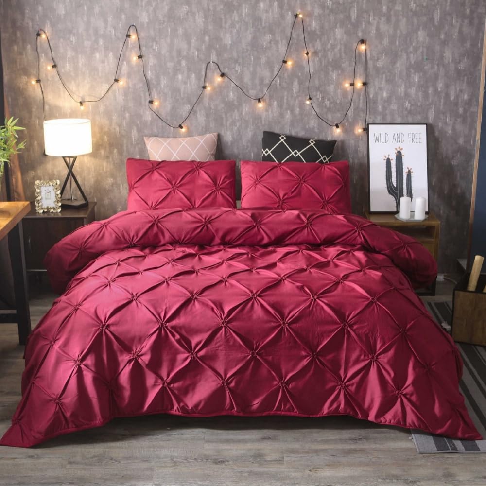 Housse de couette 173x230 cm douce et parure de lit double toutes saisons