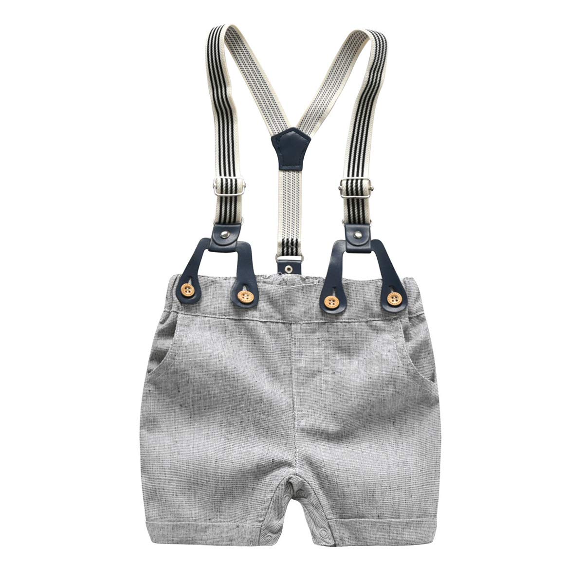 Happy Cherry - Baby Taufe Jungen Anzug Zeremonie Kleinkinder Sommer Bekleidungset Kurzarm Baumwolle Gentihombre für Festliche Hochzeit Party - Kinder 0-6 Monate