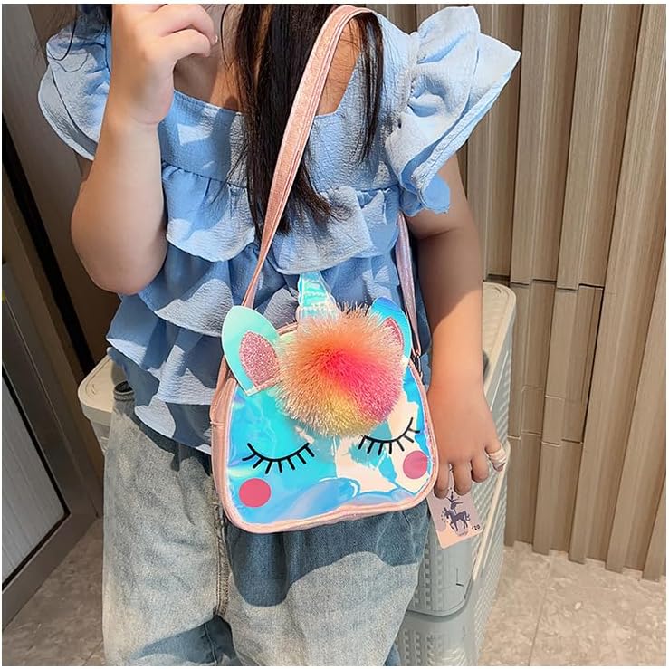 Kids Crossbody Bag Girls Crossbody Bag, Small TPU Unicorn Bag Unicorn Purses for Girls, Little Girls Purse Toddler Purse (Pink) - Image 3