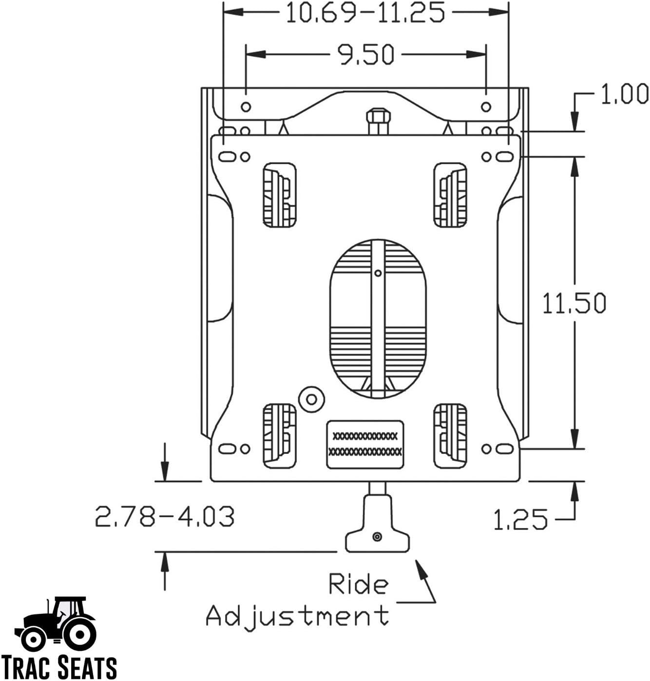TRAC SEATS MADE IN THE USA Seat Suspension Kit for Zero Turn Lawn Mower Skid Steer Forklift Tractor Seat