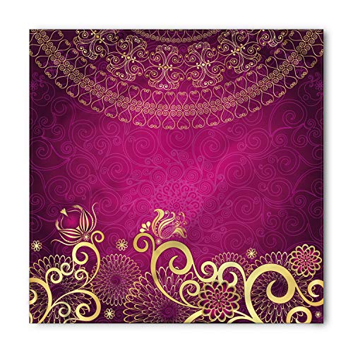 Lunarable Unisex Bandana, Purple Ethnic Eastern Mandala Curly, Fuchsia Yellow