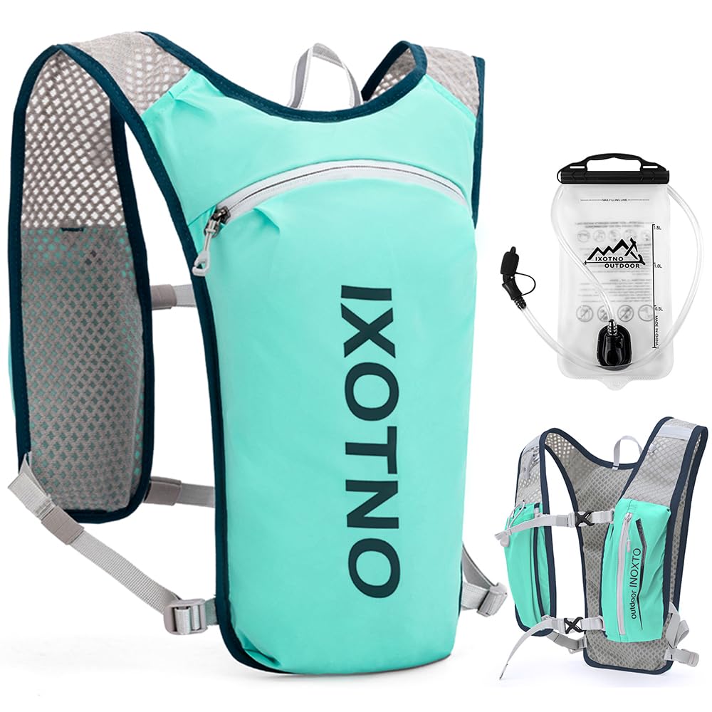 Mochila de chaleco de hidratación para correr, mochila ligera de 5 litros, correas ajustables en el pecho, chaleco de hidratación para correr, con bolsa de vejiga de agua o termo suave