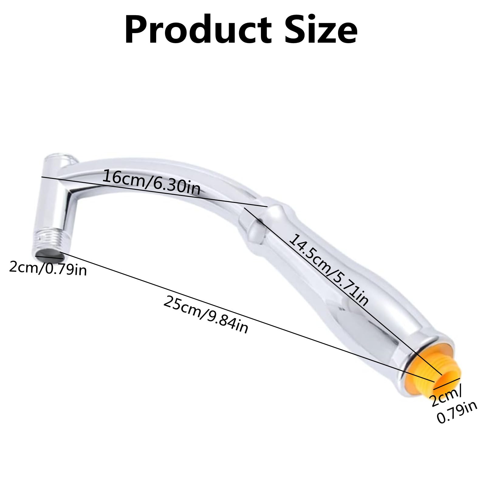 Shower Handheld Extension Arm Universal Connection Showerhead Extender Showerhead Extender Set Adjustable Shower Arm Shower Extender Replacement Shower Head ExtenderSmooth and Super Bright - Image 2