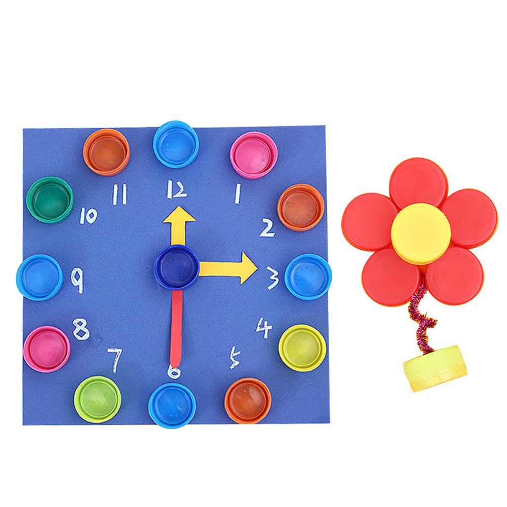 JIHUOO 100 tappi per bottiglie di plastica colorati da 3 cm, tappi per bottiglie di piccole dimensioni, tappi per bottiglie per arte e artigianato, tappi per bottiglie di colori misti, coperchi
