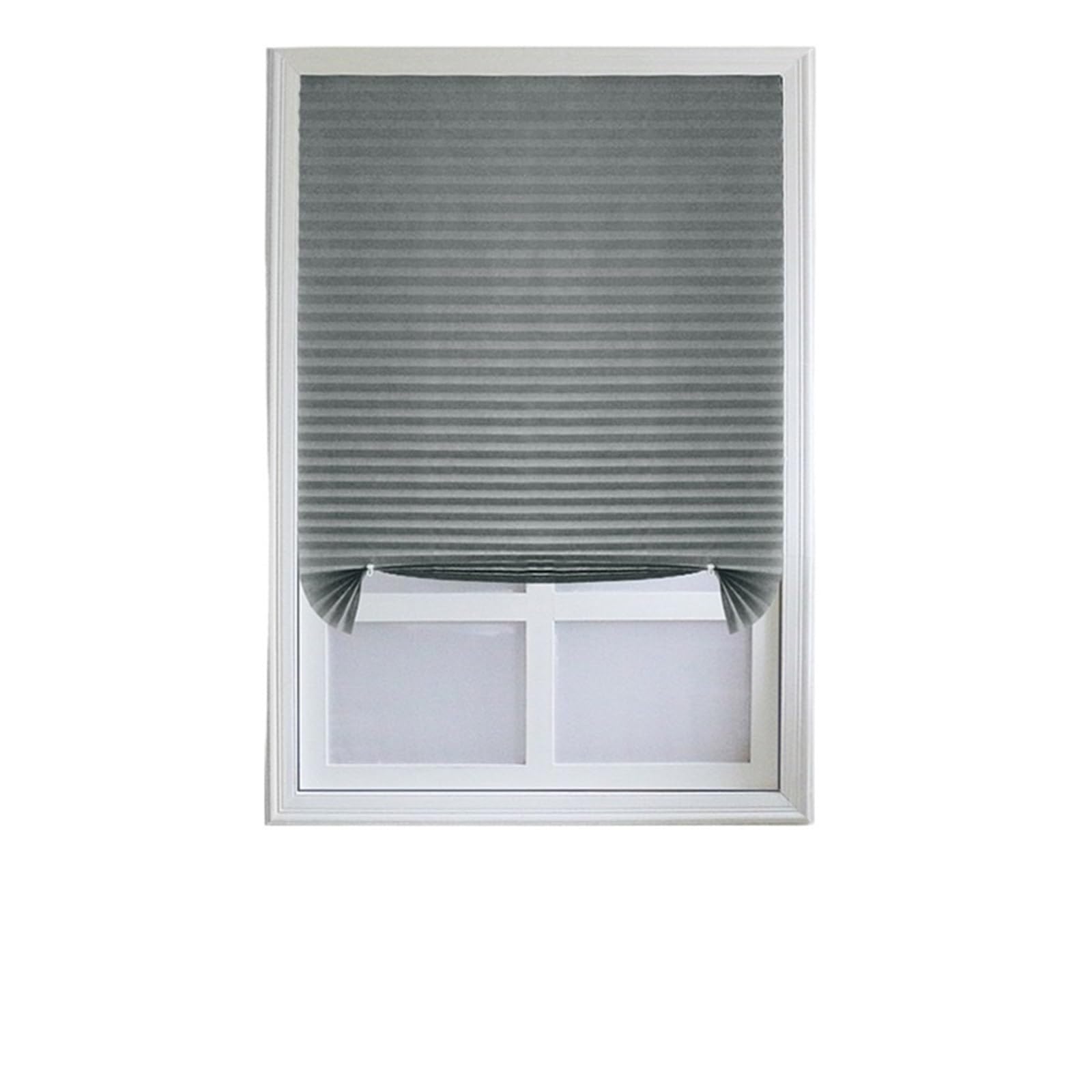 Self adhesive blinds Non-woven Window Adhesive Blinds Shades Pleated Roller Blackout Curtain For Bedroom Living Room Balcony Privacy for windows(Grey,60x150cm)